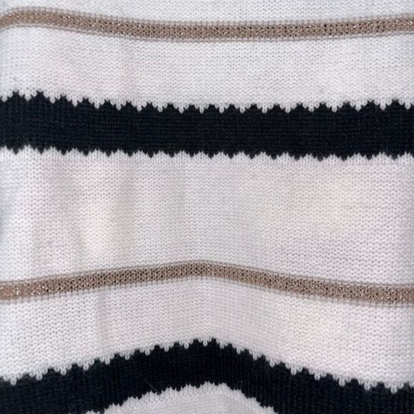 Women’s Striped Black and White Sweater - Picture 3 of 6